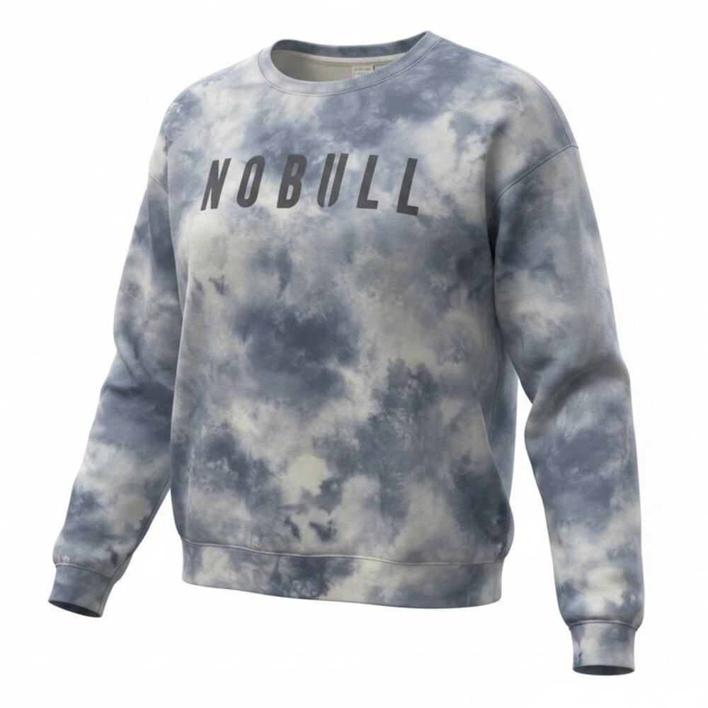 NOBULL Blue Tie-Dye CREWNECK SWEATSHIRT Athletic Running Gym Track Women's L